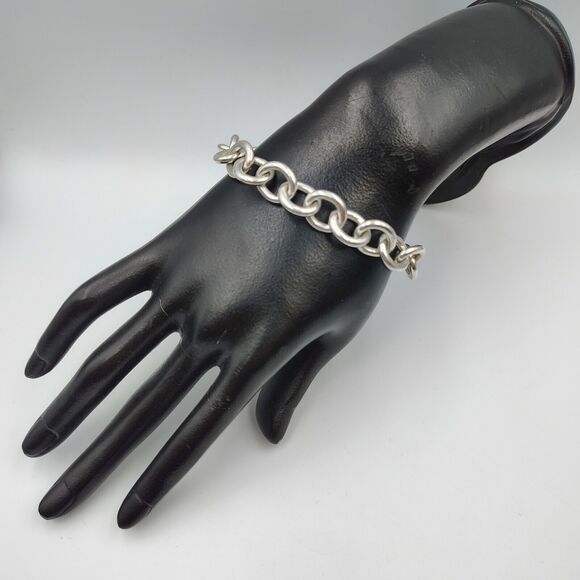 Tiffany & Co. Sterling Silver 925 Heart Clasp Bracelet 7.5" - Picture 6 of 14